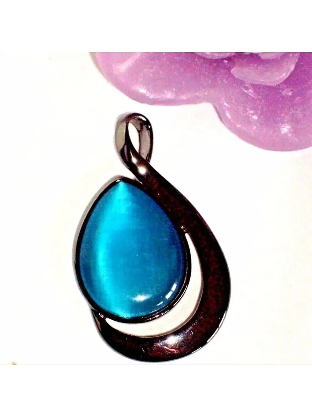 Lia Sophia Pendant Necklace, Cat's Eye,16-19